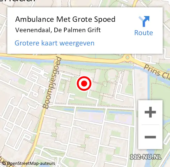 Locatie op kaart van de 112 melding: Ambulance Met Grote Spoed Naar Veenendaal, De Palmen Grift op 11 januari 2023 02:34
