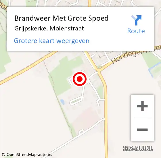 Locatie op kaart van de 112 melding: Brandweer Met Grote Spoed Naar Grijpskerke, Molenstraat op 11 januari 2023 03:31