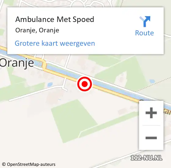 Locatie op kaart van de 112 melding: Ambulance Met Spoed Naar Oranje, Oranje op 11 januari 2023 05:01
