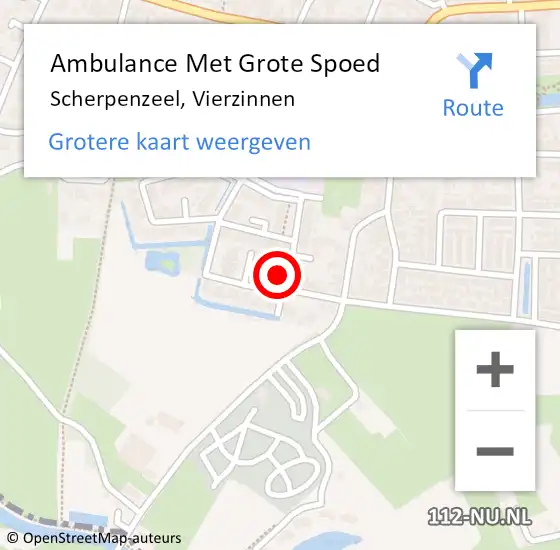 Locatie op kaart van de 112 melding: Ambulance Met Grote Spoed Naar Scherpenzeel, Vierzinnen op 11 januari 2023 05:44