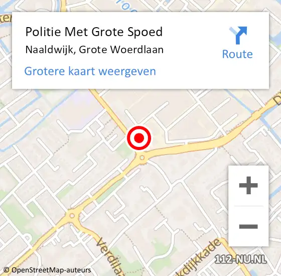 Locatie op kaart van de 112 melding: Politie Met Grote Spoed Naar Naaldwijk, Grote Woerdlaan op 11 januari 2023 06:47