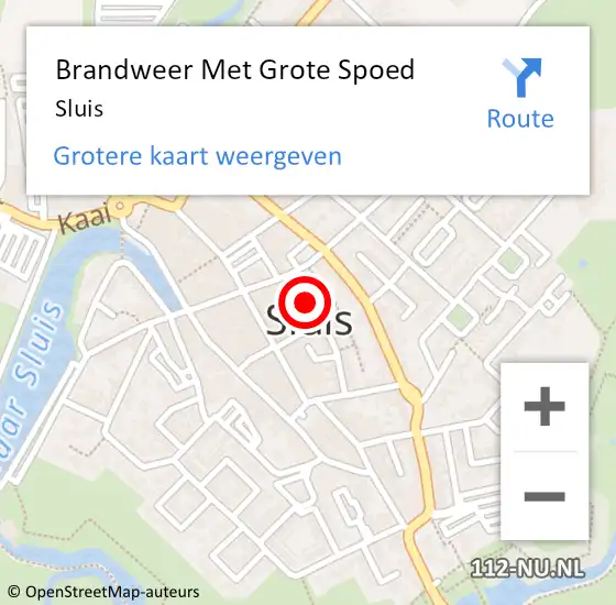 Locatie op kaart van de 112 melding: Brandweer Met Grote Spoed Naar Sluis op 11 januari 2023 08:26