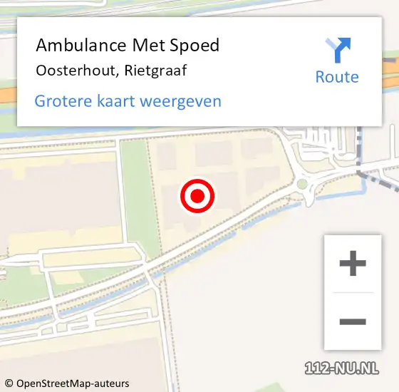 Locatie op kaart van de 112 melding: Ambulance Met Spoed Naar Oosterhout, Rietgraaf op 11 januari 2023 09:08