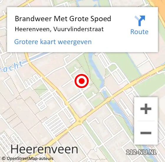 Locatie op kaart van de 112 melding: Brandweer Met Grote Spoed Naar Heerenveen, Vuurvlinderstraat op 11 januari 2023 09:11