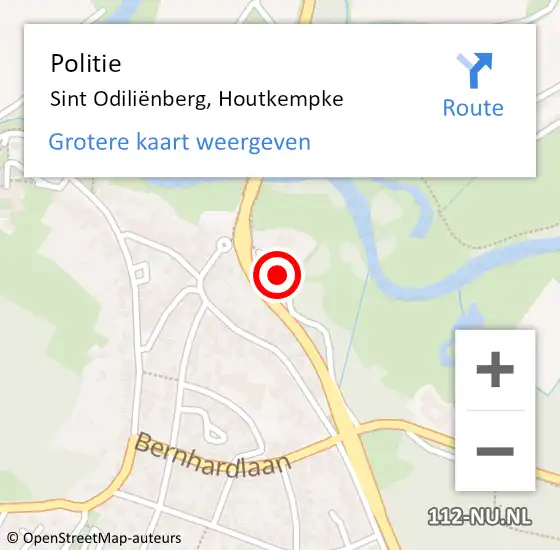 Locatie op kaart van de 112 melding: Politie Sint Odiliënberg, Houtkempke op 11 januari 2023 09:36