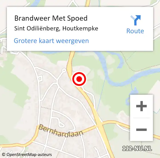 Locatie op kaart van de 112 melding: Brandweer Met Spoed Naar Sint Odiliënberg, Houtkempke op 11 januari 2023 09:38