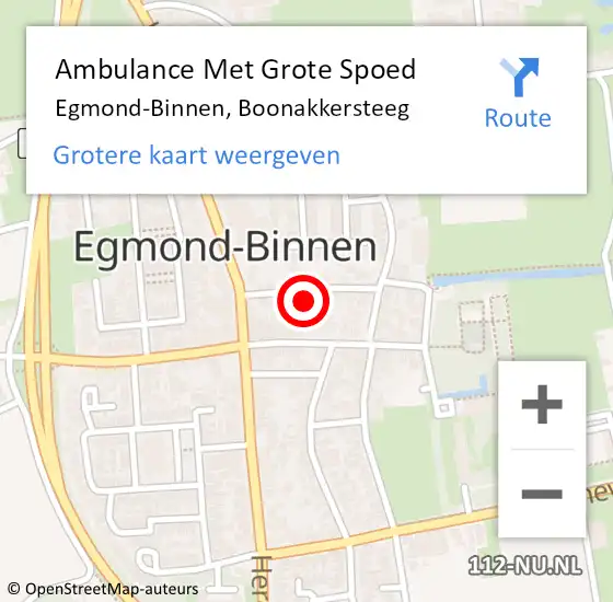 Locatie op kaart van de 112 melding: Ambulance Met Grote Spoed Naar Egmond-Binnen, Boonakkersteeg op 11 januari 2023 10:34