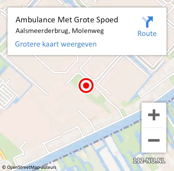 Locatie op kaart van de 112 melding: Ambulance Met Grote Spoed Naar Aalsmeerderbrug, Molenweg op 11 januari 2023 11:31