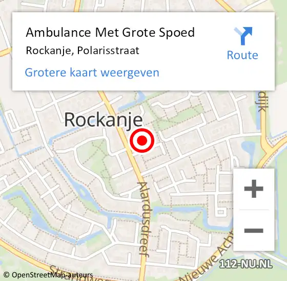 Locatie op kaart van de 112 melding: Ambulance Met Grote Spoed Naar Rockanje, Polarisstraat op 11 januari 2023 11:53