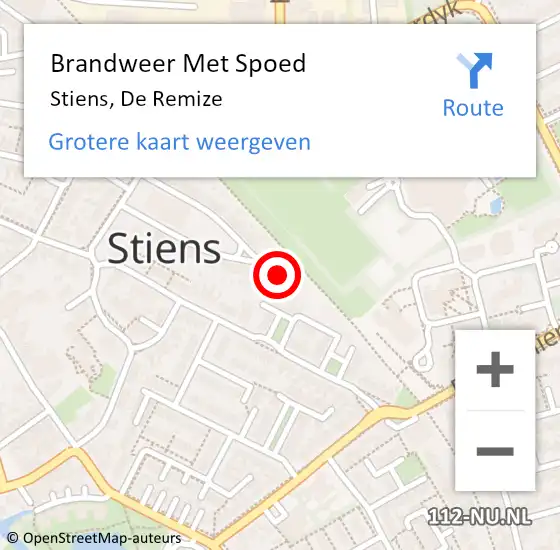 Locatie op kaart van de 112 melding: Brandweer Met Spoed Naar Stiens, De Remize op 11 januari 2023 12:50