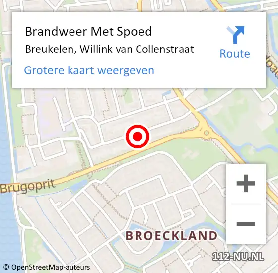Locatie op kaart van de 112 melding: Brandweer Met Spoed Naar Breukelen, Willink van Collenstraat op 11 januari 2023 13:18
