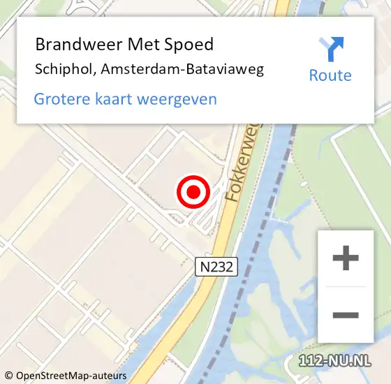 Locatie op kaart van de 112 melding: Brandweer Met Spoed Naar Schiphol, Amsterdam-Bataviaweg op 11 januari 2023 13:53