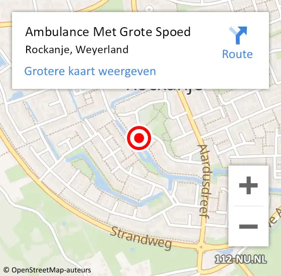 Locatie op kaart van de 112 melding: Ambulance Met Grote Spoed Naar Rockanje, Weyerland op 11 januari 2023 14:00