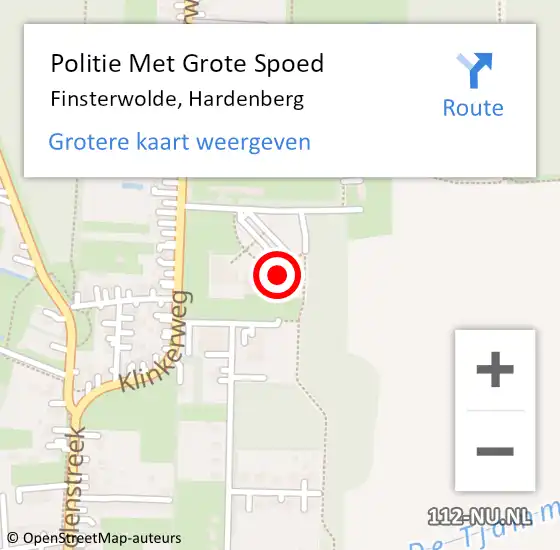Locatie op kaart van de 112 melding: Politie Met Grote Spoed Naar Finsterwolde, Hardenberg op 11 januari 2023 14:28
