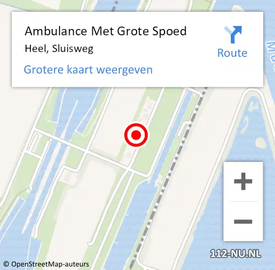Locatie op kaart van de 112 melding: Ambulance Met Grote Spoed Naar Heel, Sluisweg op 11 januari 2023 14:30
