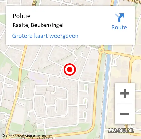 Locatie op kaart van de 112 melding: Politie Raalte, Beukensingel op 11 januari 2023 16:06