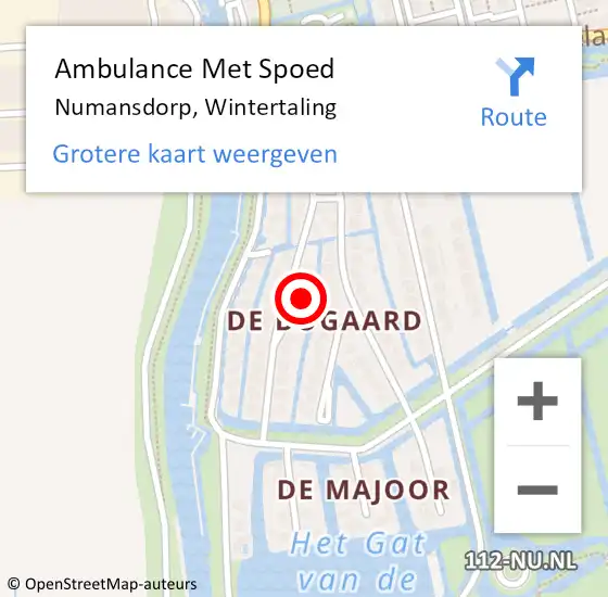 Locatie op kaart van de 112 melding: Ambulance Met Spoed Naar Numansdorp, Wintertaling op 11 januari 2023 16:07