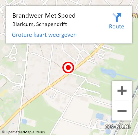 Locatie op kaart van de 112 melding: Brandweer Met Spoed Naar Blaricum, Schapendrift op 11 januari 2023 16:54