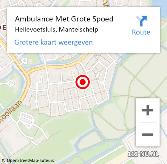 Locatie op kaart van de 112 melding: Ambulance Met Grote Spoed Naar Hellevoetsluis, Mantelschelp op 11 januari 2023 17:06