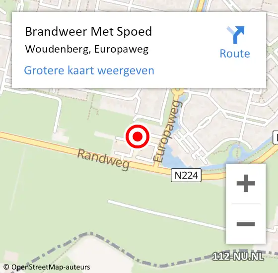 Locatie op kaart van de 112 melding: Brandweer Met Spoed Naar Woudenberg, Europaweg op 11 januari 2023 17:22