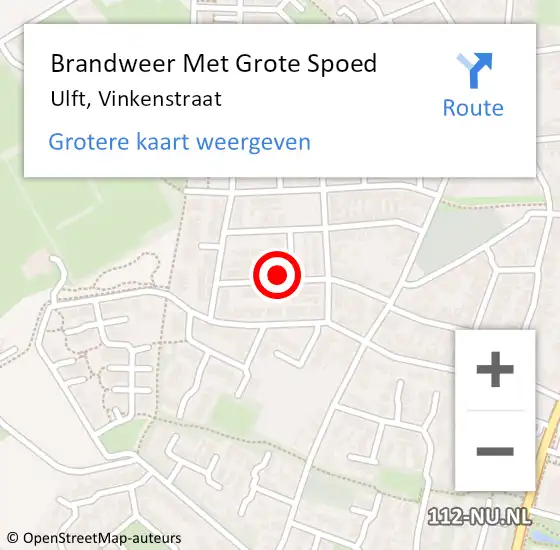 Locatie op kaart van de 112 melding: Brandweer Met Grote Spoed Naar Ulft, Vinkenstraat op 11 januari 2023 17:25