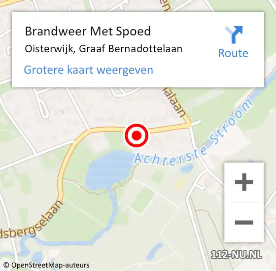 Locatie op kaart van de 112 melding: Brandweer Met Spoed Naar Oisterwijk, Graaf Bernadottelaan op 11 januari 2023 17:26