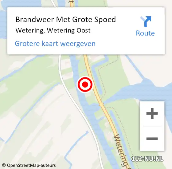 Locatie op kaart van de 112 melding: Brandweer Met Grote Spoed Naar Wetering, Wetering Oost op 11 oktober 2013 10:17