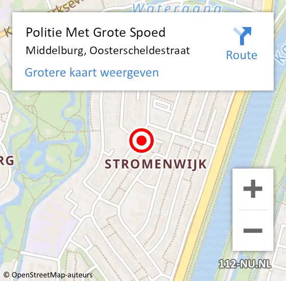 Locatie op kaart van de 112 melding: Politie Met Grote Spoed Naar Middelburg, Oosterscheldestraat op 11 januari 2023 17:54