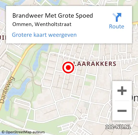 Locatie op kaart van de 112 melding: Brandweer Met Grote Spoed Naar Ommen, Wentholtstraat op 11 januari 2023 18:05