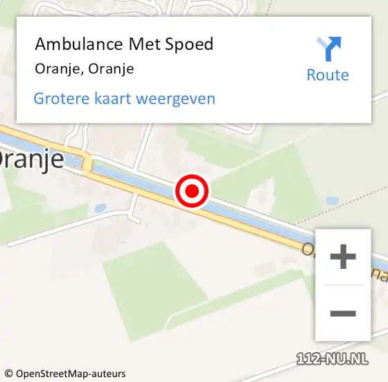 Locatie op kaart van de 112 melding: Ambulance Met Spoed Naar Oranje, Oranje op 11 januari 2023 18:09
