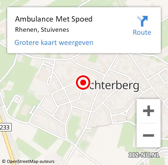 Locatie op kaart van de 112 melding: Ambulance Met Spoed Naar Rhenen, Stuivenes op 11 augustus 2014 19:51