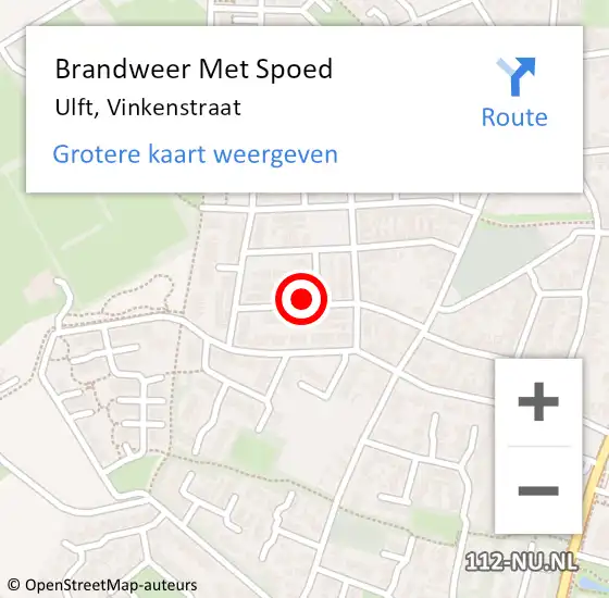 Locatie op kaart van de 112 melding: Brandweer Met Spoed Naar Ulft, Vinkenstraat op 11 januari 2023 20:54