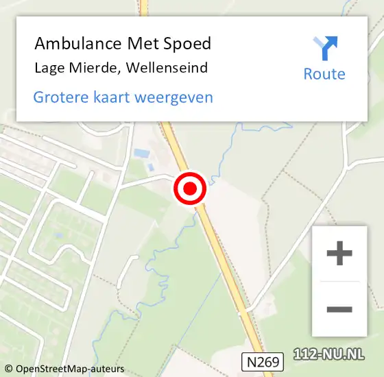 Locatie op kaart van de 112 melding: Ambulance Met Spoed Naar Lage Mierde, Wellenseind op 11 augustus 2014 20:02