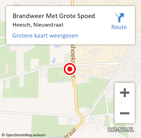 Locatie op kaart van de 112 melding: Brandweer Met Grote Spoed Naar Heesch, Nieuwstraat op 11 januari 2023 21:31