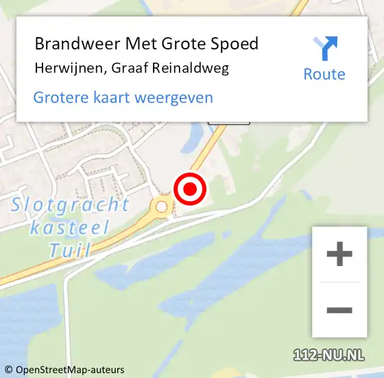 Locatie op kaart van de 112 melding: Brandweer Met Grote Spoed Naar Herwijnen, Graaf Reinaldweg op 11 januari 2023 22:14