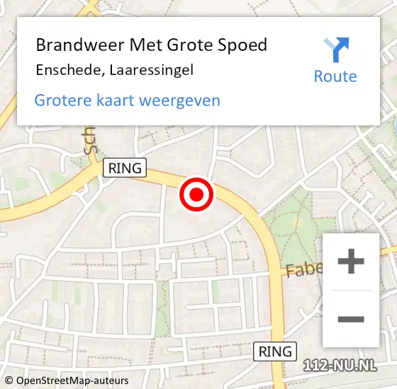 Locatie op kaart van de 112 melding: Brandweer Met Grote Spoed Naar Enschede, Laaressingel op 11 januari 2023 22:15
