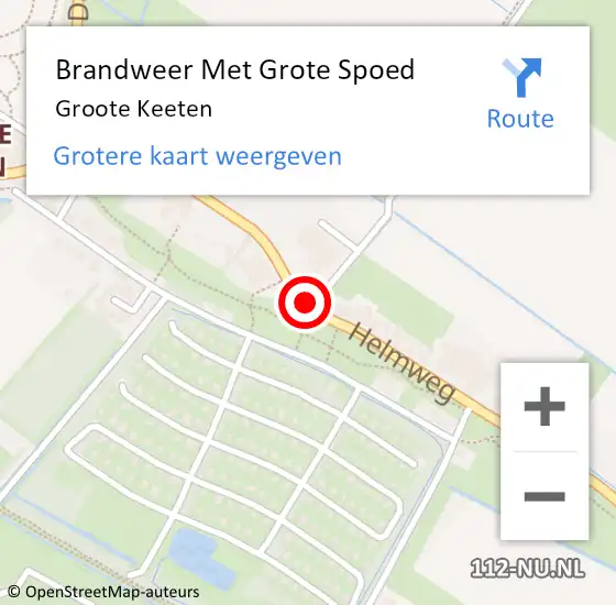 Locatie op kaart van de 112 melding: Brandweer Met Grote Spoed Naar Groote Keeten op 11 augustus 2014 20:09