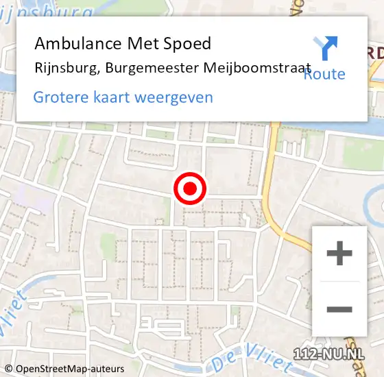 Locatie op kaart van de 112 melding: Ambulance Met Spoed Naar Rijnsburg, Burgemeester Meijboomstraat op 12 januari 2023 03:23