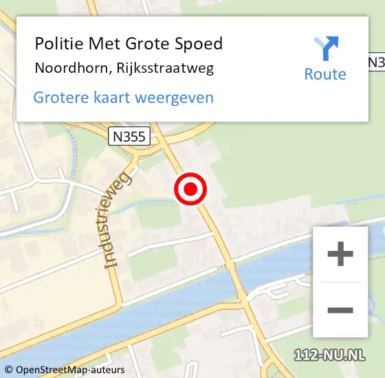 Locatie op kaart van de 112 melding: Politie Met Grote Spoed Naar Noordhorn, Rijksstraatweg op 12 januari 2023 06:55