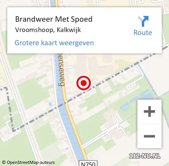 Locatie op kaart van de 112 melding: Brandweer Met Spoed Naar Vroomshoop, Kalkwijk op 12 januari 2023 07:08