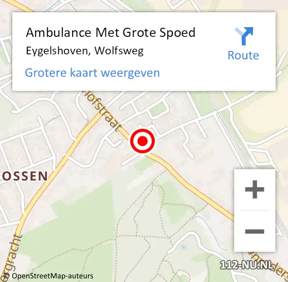 Locatie op kaart van de 112 melding: Ambulance Met Grote Spoed Naar Eygelshoven, Wolfsweg op 11 oktober 2013 10:22