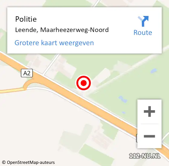 Locatie op kaart van de 112 melding: Politie Leende, Maarheezerweg-Noord op 12 januari 2023 07:50