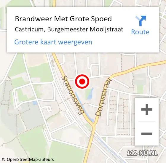 Locatie op kaart van de 112 melding: Brandweer Met Grote Spoed Naar Castricum, Burgemeester Mooijstraat op 12 januari 2023 10:29