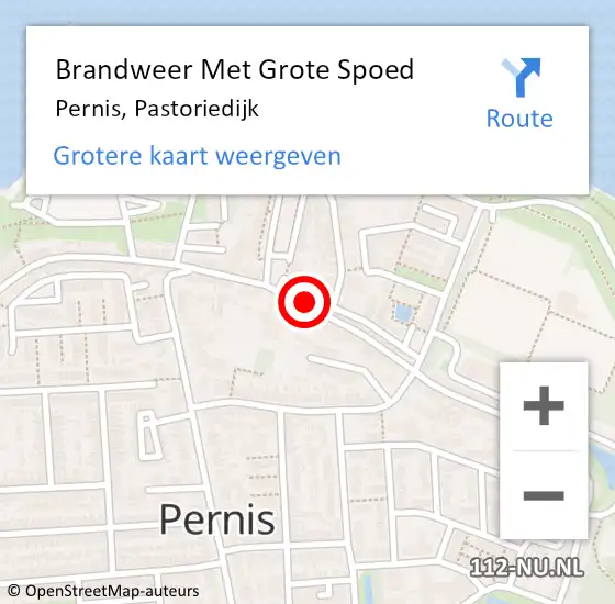 Locatie op kaart van de 112 melding: Brandweer Met Grote Spoed Naar Pernis, Pastoriedijk op 12 januari 2023 12:11