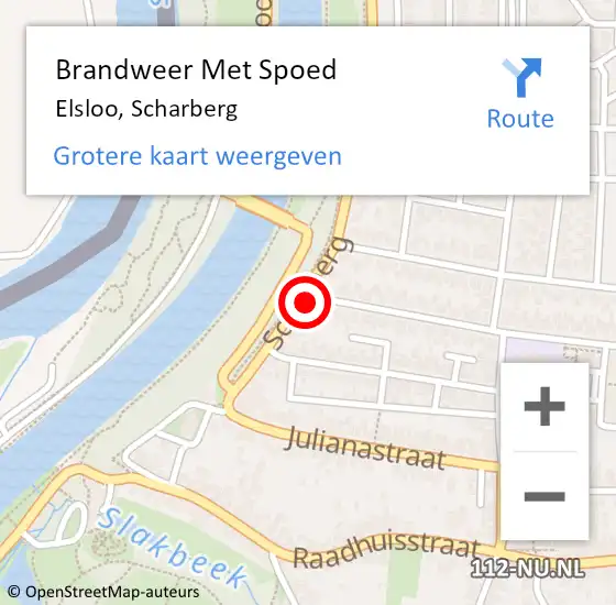 Locatie op kaart van de 112 melding: Brandweer Met Spoed Naar Elsloo, Scharberg op 12 januari 2023 13:38