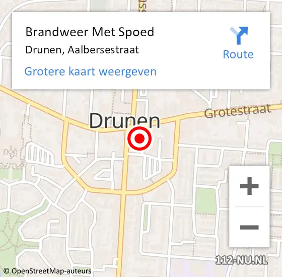 Locatie op kaart van de 112 melding: Brandweer Met Spoed Naar Drunen, Aalbersestraat op 12 januari 2023 13:42