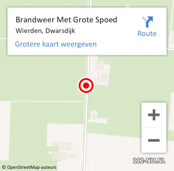 Locatie op kaart van de 112 melding: Brandweer Met Grote Spoed Naar Wierden, Dwarsdijk op 12 januari 2023 13:55