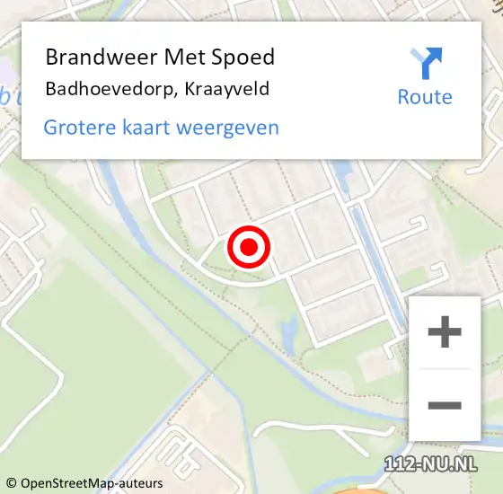 Locatie op kaart van de 112 melding: Brandweer Met Spoed Naar Badhoevedorp, Kraayveld op 12 januari 2023 14:08