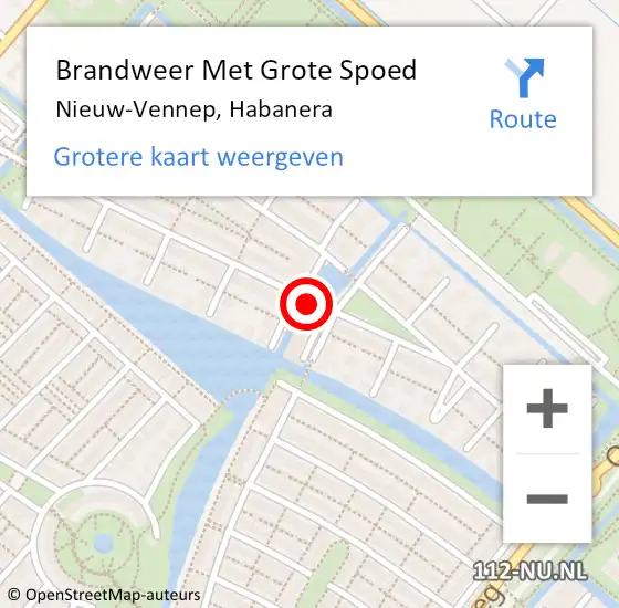Locatie op kaart van de 112 melding: Brandweer Met Grote Spoed Naar Nieuw-Vennep, Habanera op 12 januari 2023 14:12
