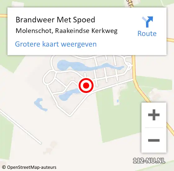 Locatie op kaart van de 112 melding: Brandweer Met Spoed Naar Molenschot, Raakeindse Kerkweg op 12 januari 2023 14:37